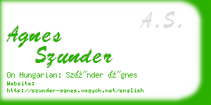 agnes szunder business card